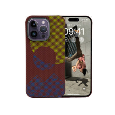 iPhone 16 Pro Max用高級カスタムパターンアラミドカーボンファイバー製スマホケース、厚さ0.8mm、重量16g