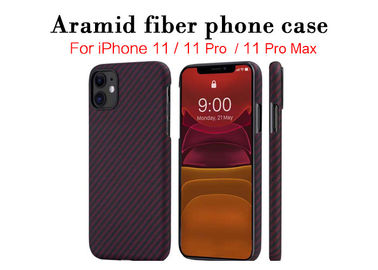 赤と黒の色防塵本物のアラミド繊維ケブラーiPhone12ケース