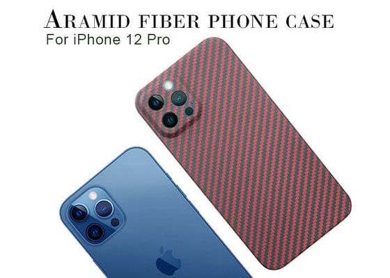 カメラの完全なカバー保護iPhone 12プロ カーボン箱のための赤いAramid繊維の箱