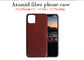 黒くおよび赤い光沢のあるあや織りのAramidのiPhone 11カバー箱